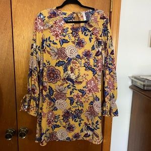 Super cute yellow floral dress.